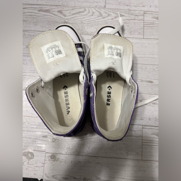 Chuck Taylor All Star Canvas Converse Unisex High-Top Purple Sneakers Sz 5 Women - Picture 6 of 12